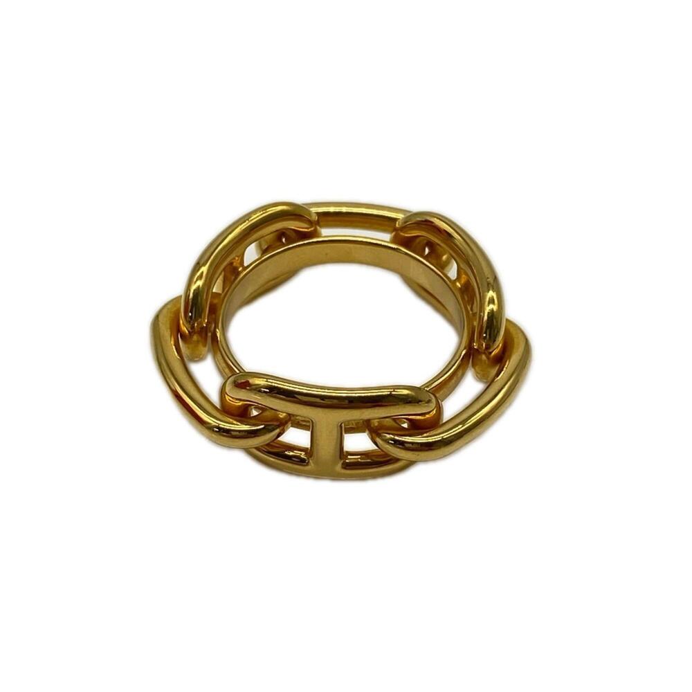 HERMES Legato Scarf Ring, Gold GP, Women's